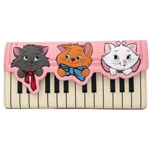 Loungefly Disney The Aristocats‎ Movie Piano Kitties Tri Fold Wallet